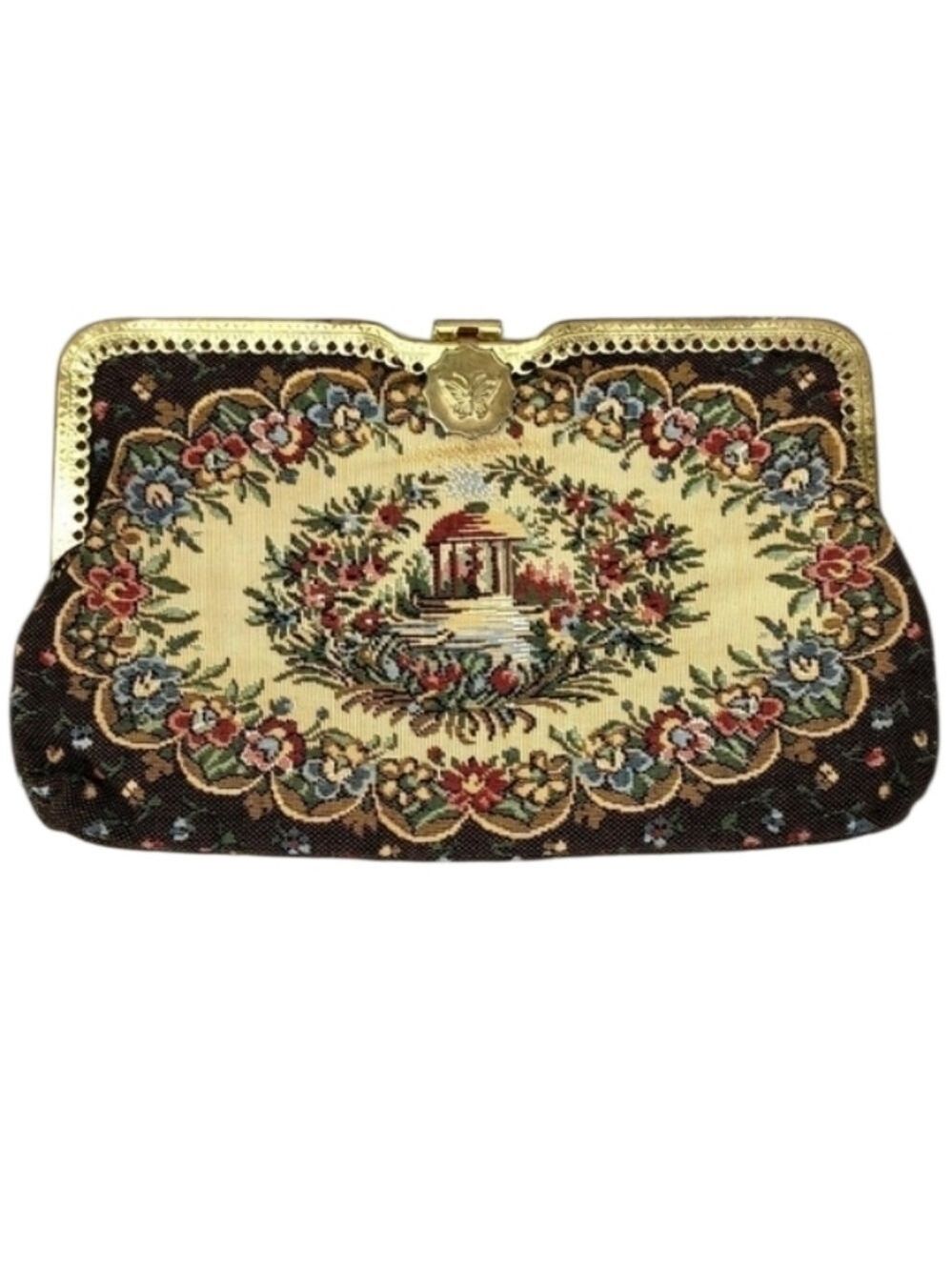 Vintage French Floral Style Clutch